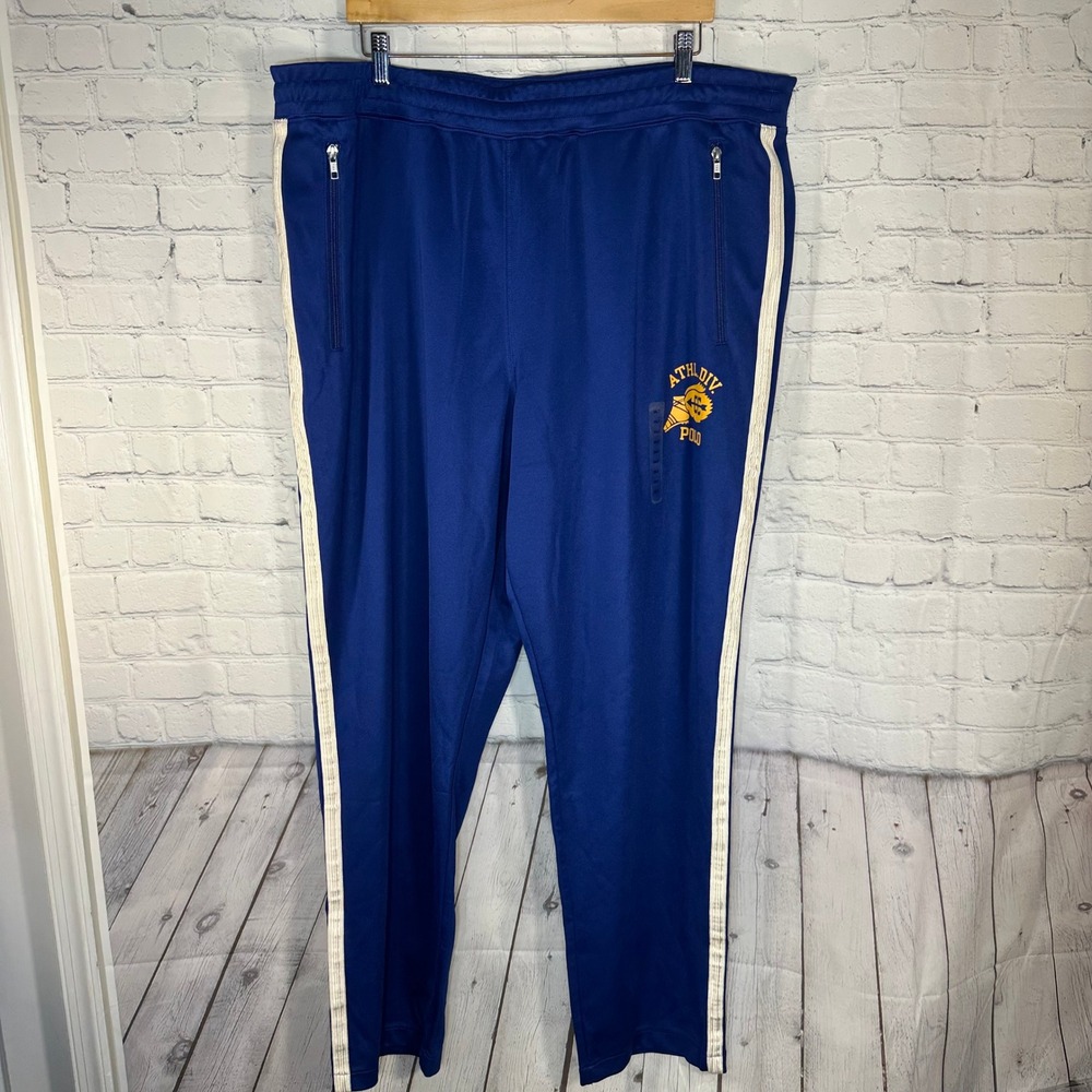 NEW Polo Ralph Lauren Mens Royal Blue Stripe Track Pants 2XLT Tall Joggers